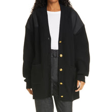 Load image into Gallery viewer, A.L.C. Smith Patch Lambswool Black Cardigan Sweater Medium
