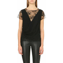 Load image into Gallery viewer, Maje Lewis Black Lace Top V Plunge 2 Medium
