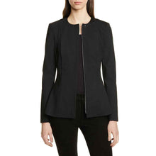 Load image into Gallery viewer, Theory Movement Black Peplum Blazer Jacket 12
