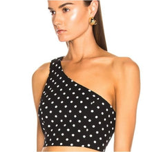 Load image into Gallery viewer, Cinq A Sept Dotted Maayan Polka Dot One Shoulder Top XL
