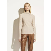 Load image into Gallery viewer, Vince Twist Mock Neck Beige Top XS
