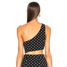 Load image into Gallery viewer, Cinq A Sept Dotted Maayan Polka Dot One Shoulder Top XL
