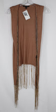 Load image into Gallery viewer, Sheri Bodell Fringe Chain Vest Brown Small
