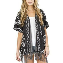 Load image into Gallery viewer, Billabong Grey Fringe Cardigan Sweater Medium
