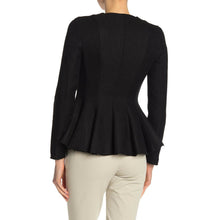 Load image into Gallery viewer, Theory Movement Canvas Tweed Black Peplum Blazer Jacket 2
