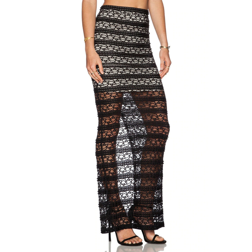 Alice + Olivia Ettley Lace Maxi Skirt 0