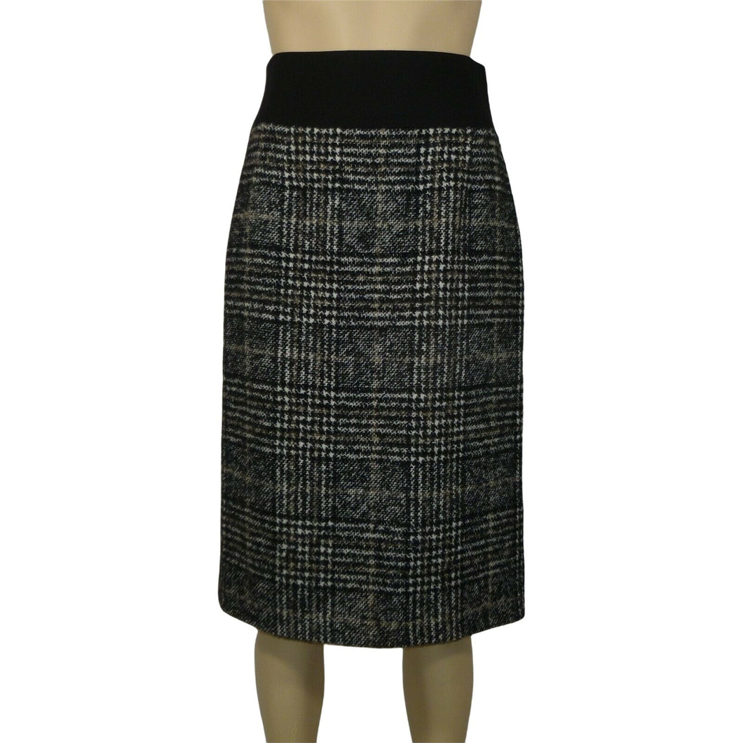 Akris Punto Black Tweed Wool Blend Skirt 6