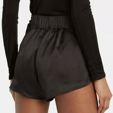 Load image into Gallery viewer, Jonathan Simkhai Satin Drape Bow Black Shorts
