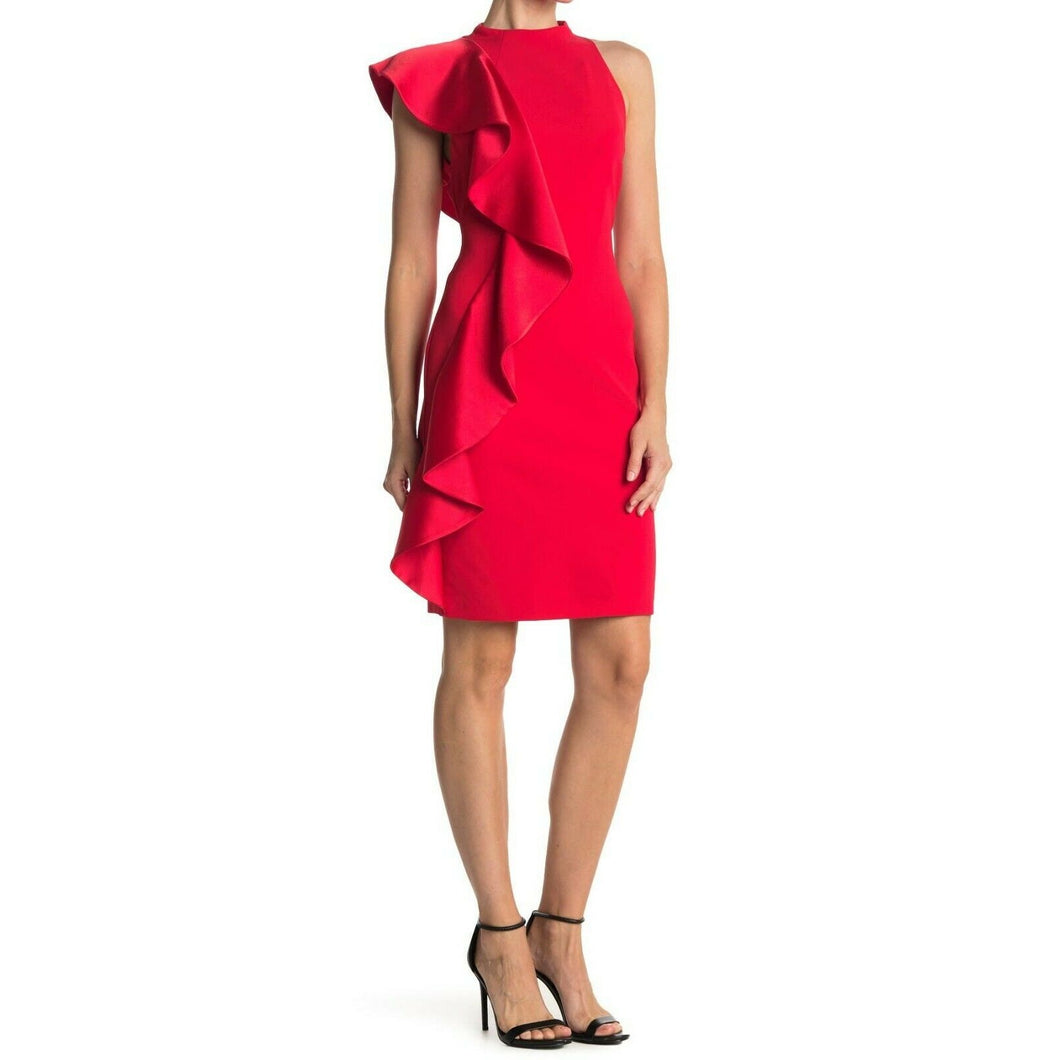 Alice + Olivia Stephanie Red Ruffle Dress 0