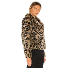 Load image into Gallery viewer, Mother Leopard Faux Fur Moto Jacket Medium
