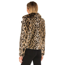 Load image into Gallery viewer, Mother Leopard Faux Fur Moto Jacket Medium
