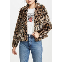 Load image into Gallery viewer, Mother Leopard Faux Fur Moto Jacket Medium
