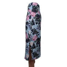 Load image into Gallery viewer, Nicholas Blue Floral Button Linen Skirt 0
