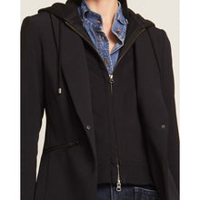 Load image into Gallery viewer, Veronica Beard Solid Black Zip Hooded Dickey 00 - 14
