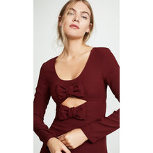 Load image into Gallery viewer, STAUD Lido Burgundy Red Cutout Long Maxi Dress 4
