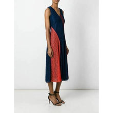 Load image into Gallery viewer, Tory Burch Iliana Dress Lace Paneled Navy Blue 0
