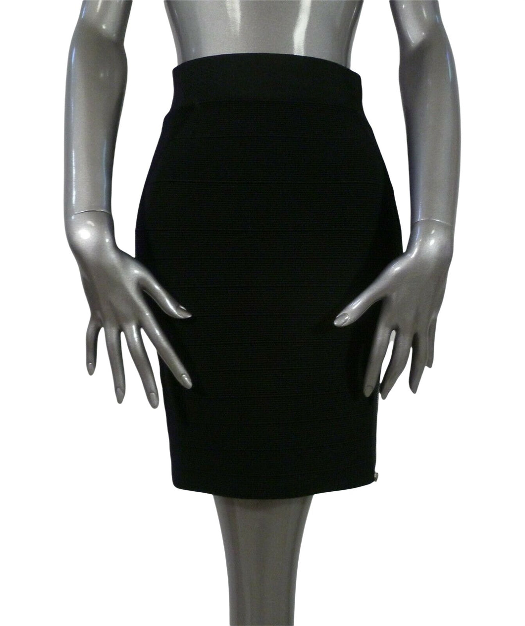 Maje Side Zip Black Pencil Skirt 36 Small