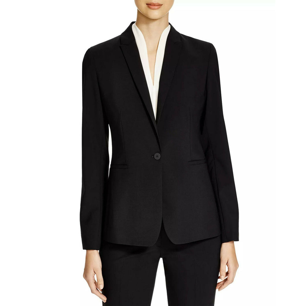 Elie Tahari Darcy Jacket Wool Blend Black Blazer 8