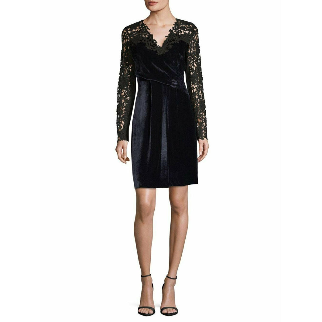 Elie Tahari Blakely Black Velvet Dress 4