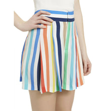 Load image into Gallery viewer, Alice + Olivia Scarlet Rainbow Stripe High Waisted Flutter Shorts 0
