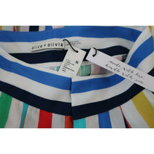 Load image into Gallery viewer, Alice + Olivia Scarlet Rainbow Stripe High Waisted Flutter Shorts 0
